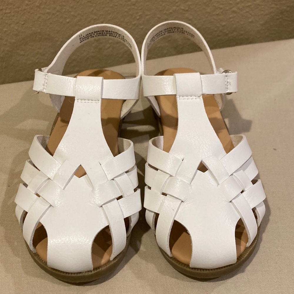Cat & Jack white sandals, Size 11, Worn One time indoors, pristine condition!